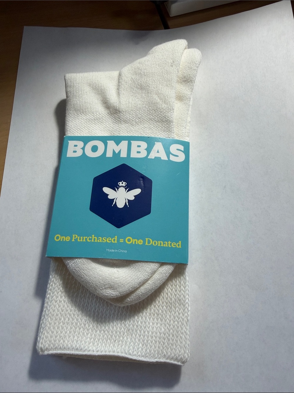 Bombas White Crew Socks – women’s Cushioned Everyday Pair M